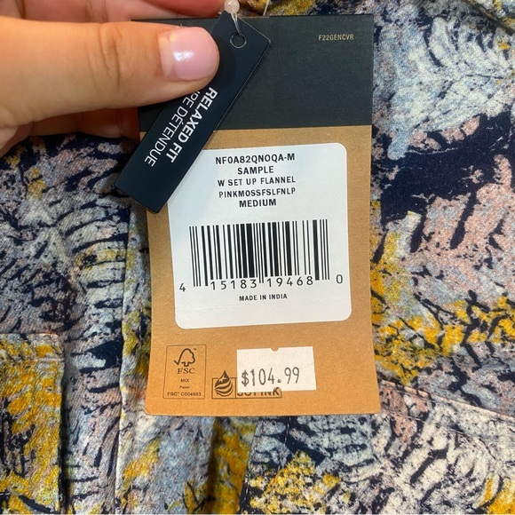 NEW North Face Women’s Set Up Printed Fern Camp Flannel Size M - Picture 10 of 11